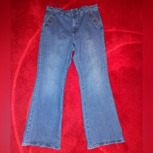 GAP Button Pocket 70's Rise Denim Flare Jeans Sz 16